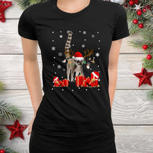 Load image into Gallery viewer, Lemur Funny Santa Reindeer Lemur Lover Christmas T-Shirt, Ladies T-Shirt, Hoodie 2D
