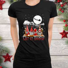 Load image into Gallery viewer, Let It Snow Gnome Plaid Christmas Pajamas Family Matching T-Shirt, Ladies T-Shirt, Hoodie 2D
