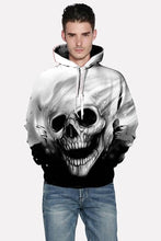 Load image into Gallery viewer, Men Black 3d Skull Print Pocket Front Punk Hoodie
