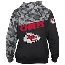 Load image into Gallery viewer, Kansas City Chiefs Military NFL Football Hoodies 3D League Team Custom Design Football Fan Top Branding Trends Sweatshirt For Men And Women
