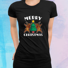 Load image into Gallery viewer, Merry Christmas Eve Dabbing Reindeer T-Shirt, Ladies T-Shirt, Hoodie 2D
