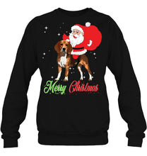 Load image into Gallery viewer, Merry Christmas Santa Claus Riding Beagle T-Shirt, Ladies T-Shirt, LongSleeve, Hoodie 2D
