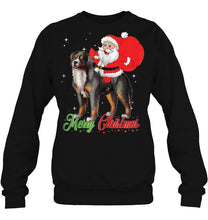 Load image into Gallery viewer, Merry Christmas Santa Claus With Bernese Mountain Dog T-Shirt, Ladies T-Shirt, LongSleeve, Hoodie 2D
