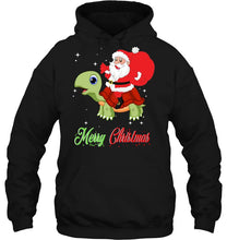 Load image into Gallery viewer, Merry Christmas Santa Claus Riding A Turtle T-Shirt, Ladies T-Shirt, LongSleeve, Hoodie 2D
