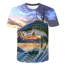 Load image into Gallery viewer, 3D T shirt Men Short Sleeve Shirt Animal Fishing 3D Print
