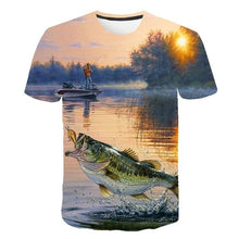 Load image into Gallery viewer, 3D T shirt Men Short Sleeve Shirt Animal Fishing 3D Print
