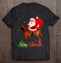 Load image into Gallery viewer, Merry Christmas Santa Claus Riding Boxerd T-Shirt, Ladies T-Shirt, LongSleeve, Hoodie 2D
