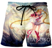 Load image into Gallery viewer, Anime Sailor Moon 3D Shorts Summer Beach Mens Womens Cool Sport Short Pants 3D Swim Trunks
