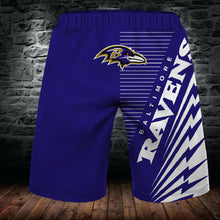 Load image into Gallery viewer, 2020 Baltimore Ravens Summer Beach Shorts Men&#39;s Cool Sport Short Pants 3D Swim Trunks
