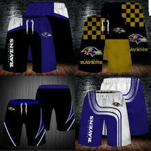 Load image into Gallery viewer, 2020 Summer Baltimore Ravens 3D Beach Shorts Cool Short Pants Swimming Trunks
