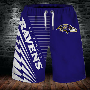 2020 Baltimore Ravens Summer Beach Shorts Men's Cool Sport Short Pants 3D Swim Trunks