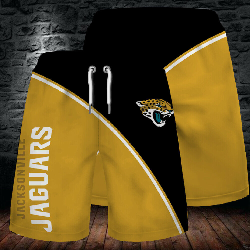 2020 Jacksonville Jaguars Summer Beach Shorts Men's Cool Sport Short Pants 3D Swim Trunks