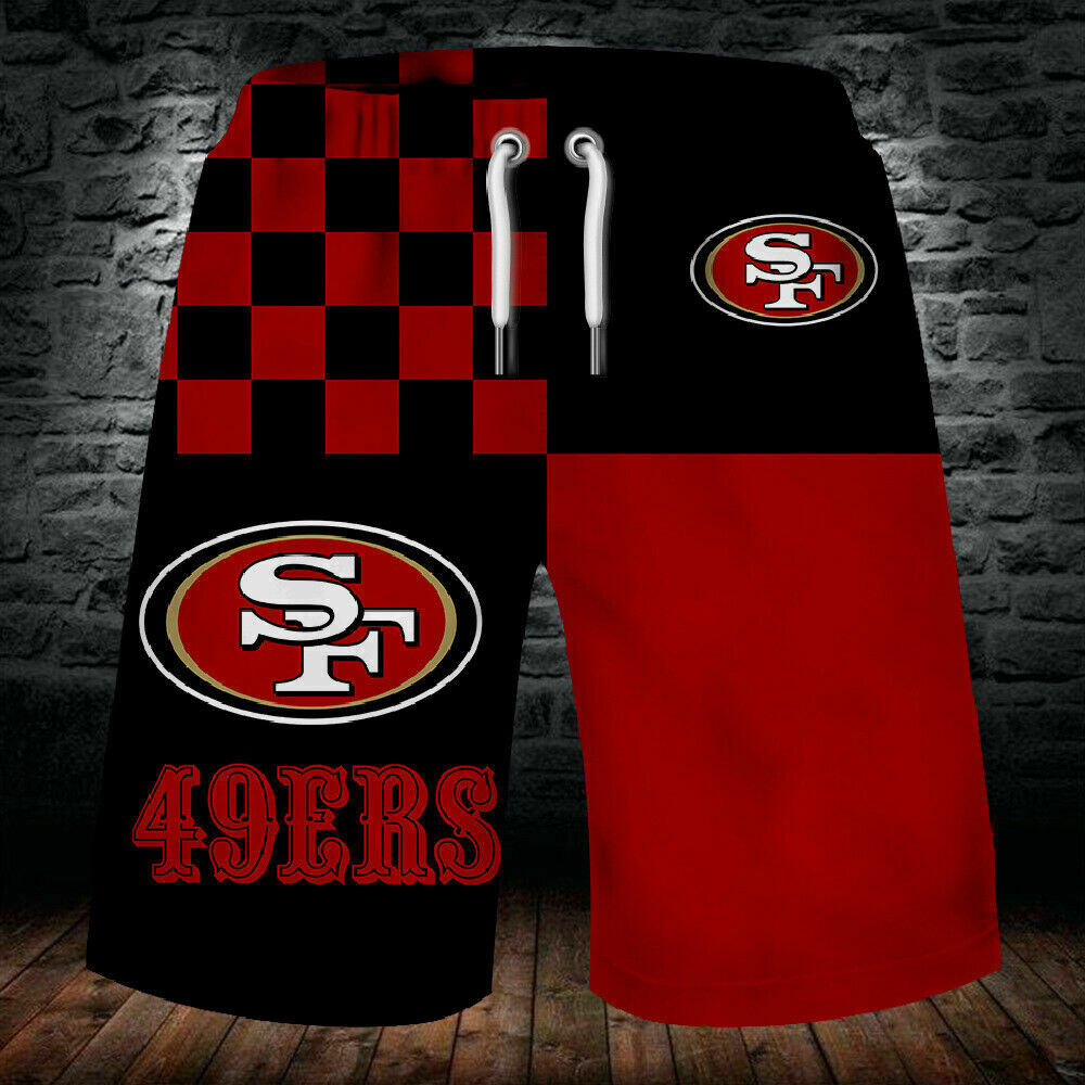 2020 San Francisco 49ers Summer 3D Beach Shorts Cool Short Pants 3D Swimming Trunks Surfing Board Short