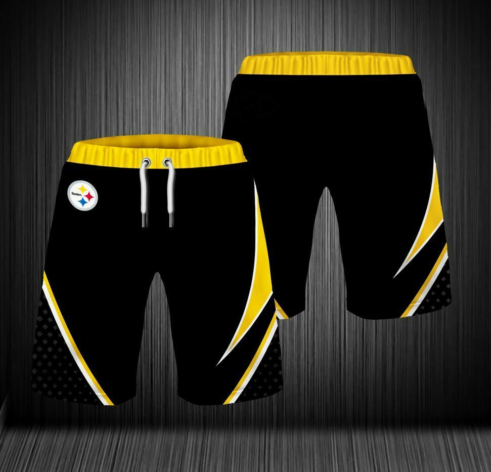 2020 Pittsburgh Steelers Summer Beach Shorts Men's Cool Sport Short Pants 3D Swim Trunks