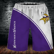 Load image into Gallery viewer, 2020 Minnesota Vikings Summer Beach Shorts Men&#39;s Cool Sport Short Pants 3D Swim Trunks
