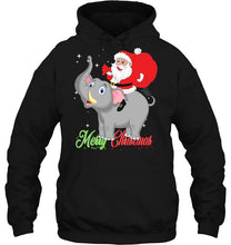 Load image into Gallery viewer, Merry Christmas Santa Claus Riding A Elephant T-Shirt, Ladies T-Shirt, LongSleeve, Hoodie 2D
